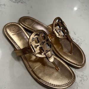 Tory Burch Miller Sandals Rose Gold Size 8.5
